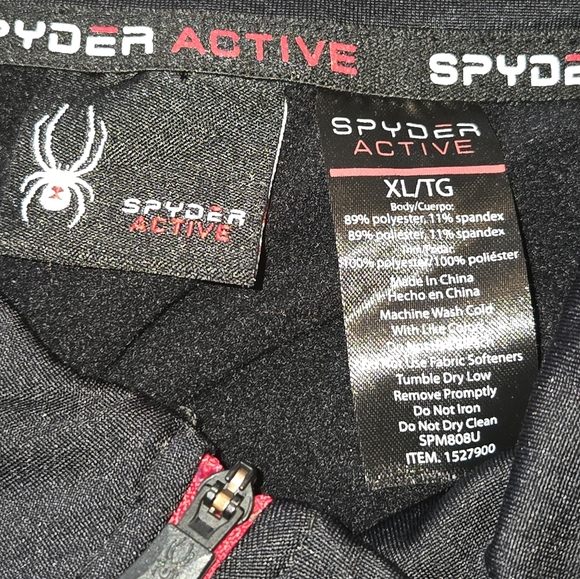 Spyder Active SPM808U ProW=B Black & Red 1/4 Zip Performance Pullover‎ Size XL - Picture 9 of 10